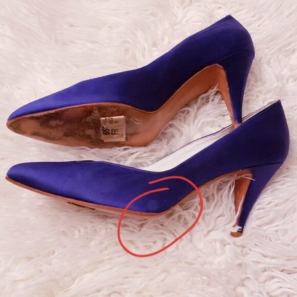 VTG Stuart Weitzman Royal Blue Satin Hangisi Pump - Picture 8 of 8